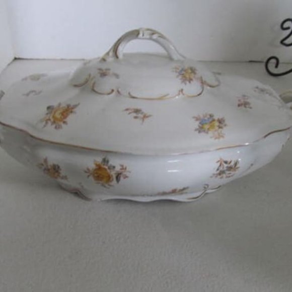 Presentation Serving Dish A J Wilkinson England Porcelain Tureen yellow Roses